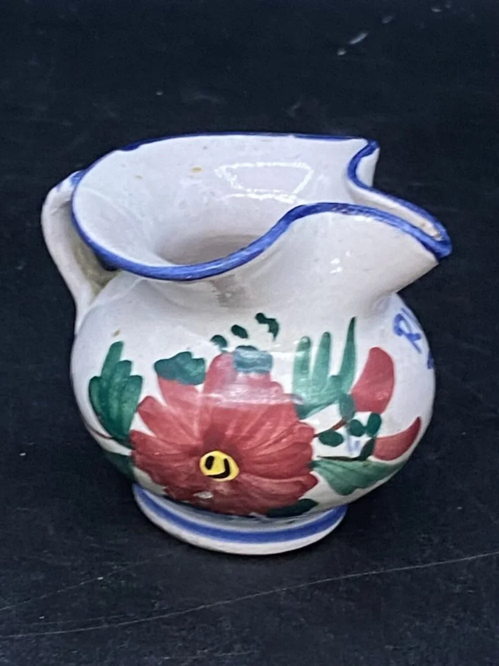 Italian Tre Marie Pottery Pitcher & Retro Green Pink Miniature Lot 2
